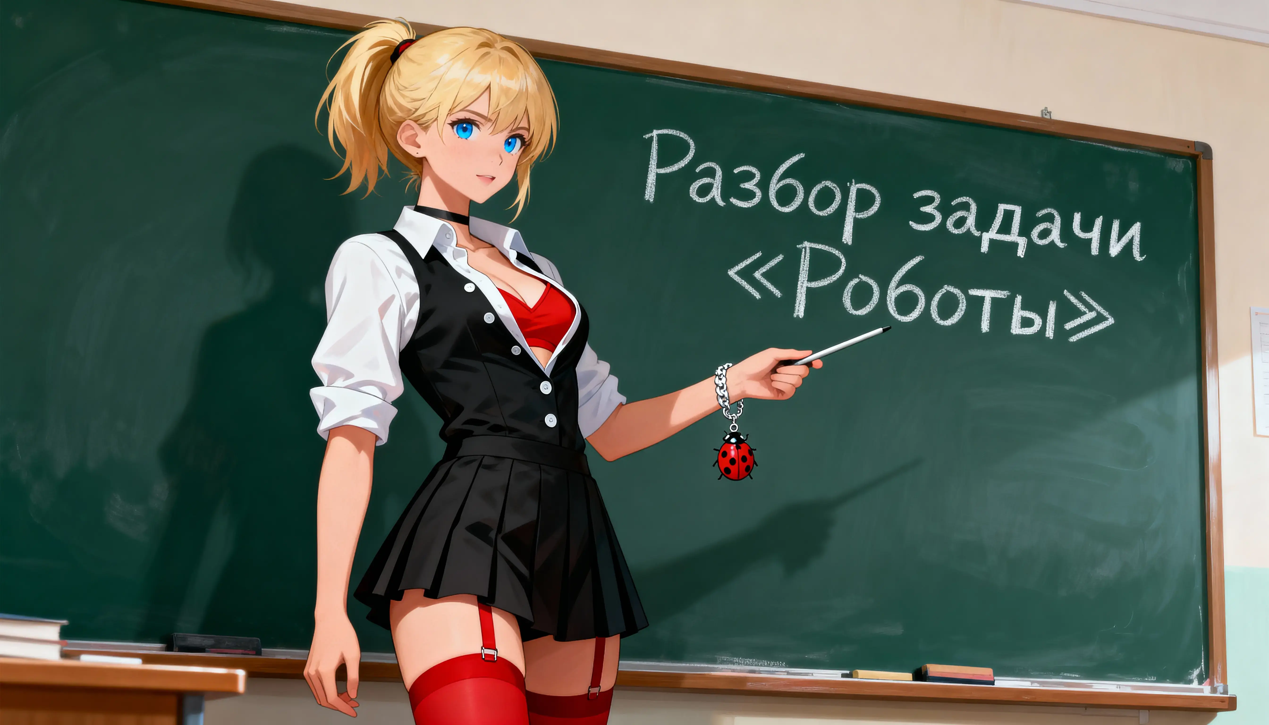 Пикси около школьной доски