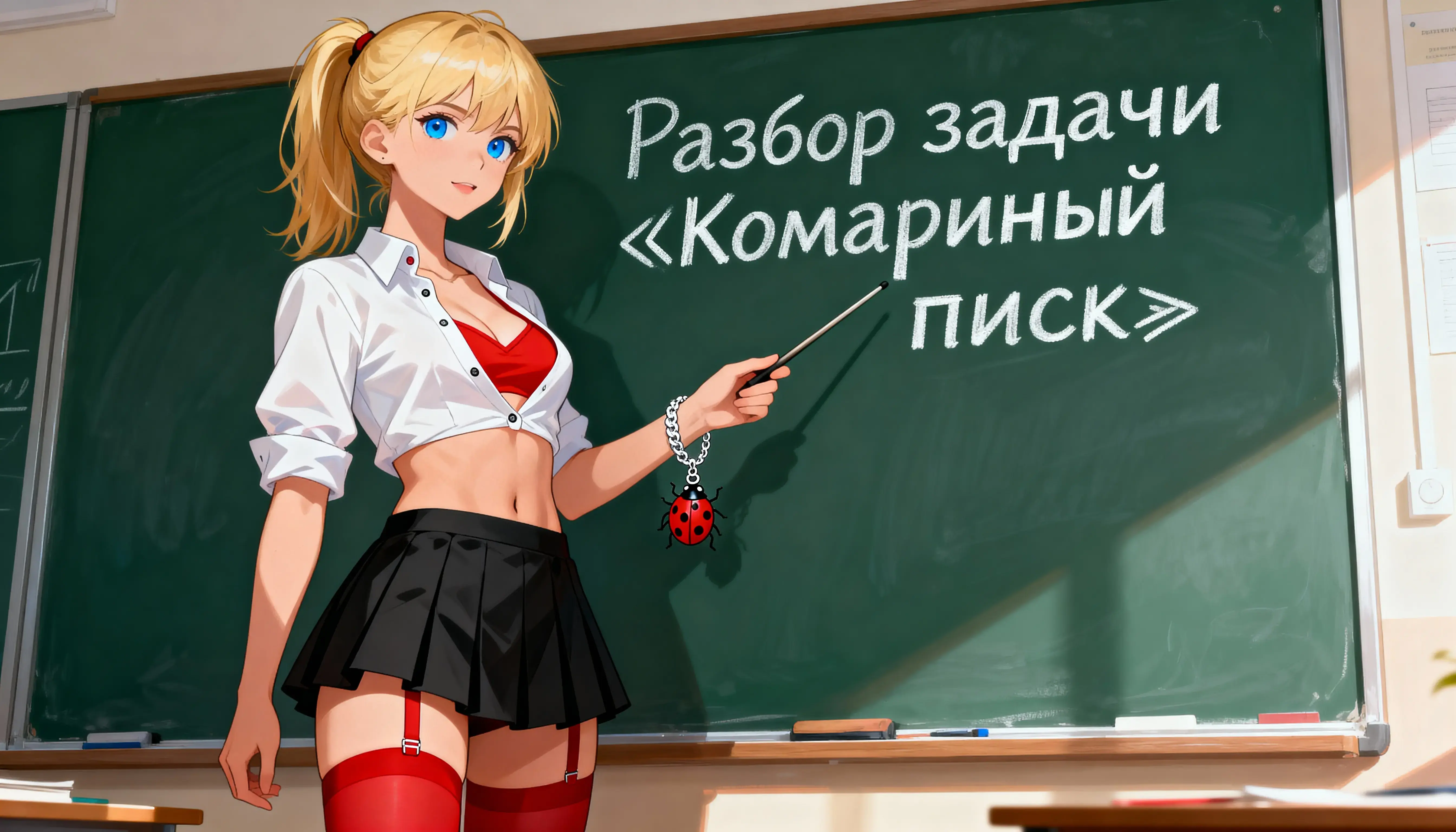 Пикси около школьной доски