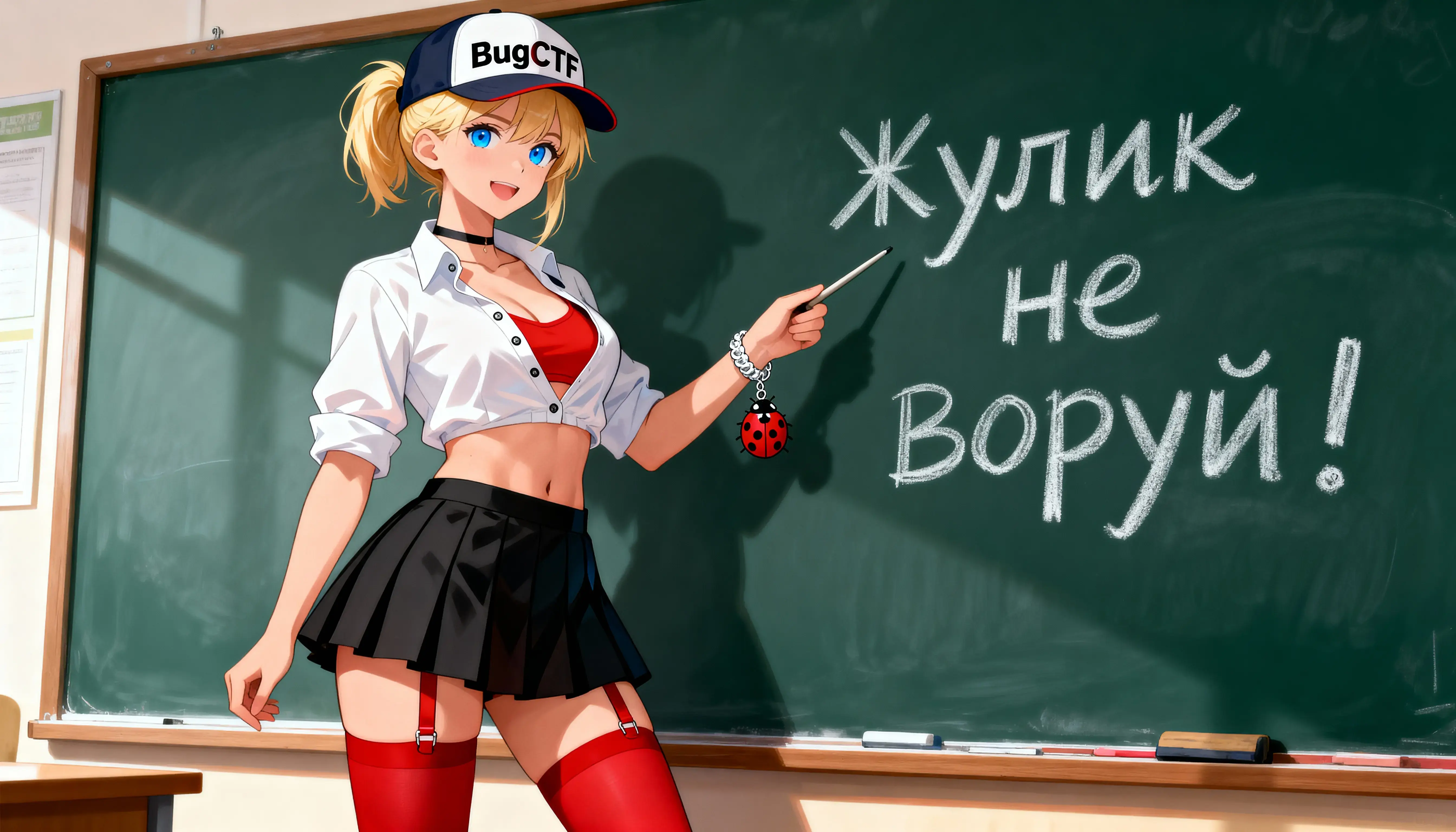 Пикси около школьной доски