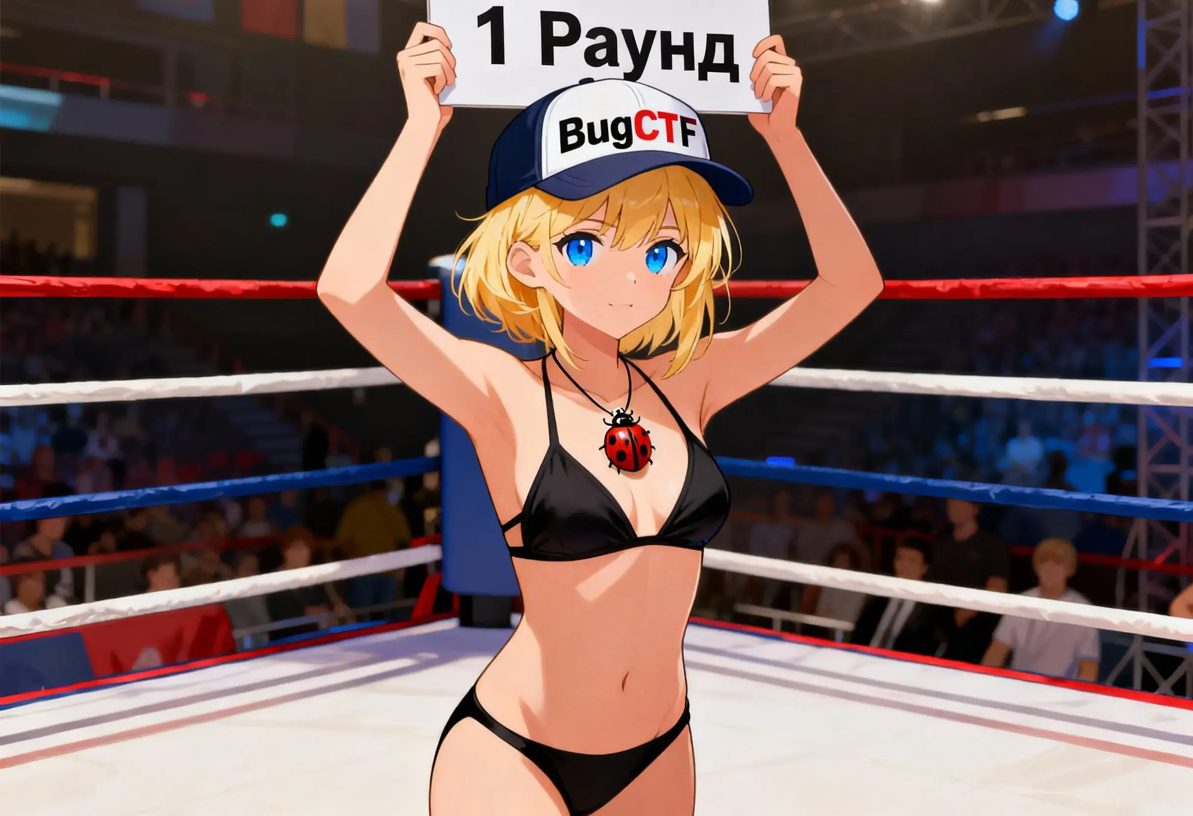 Пикси на ринге, в бикини