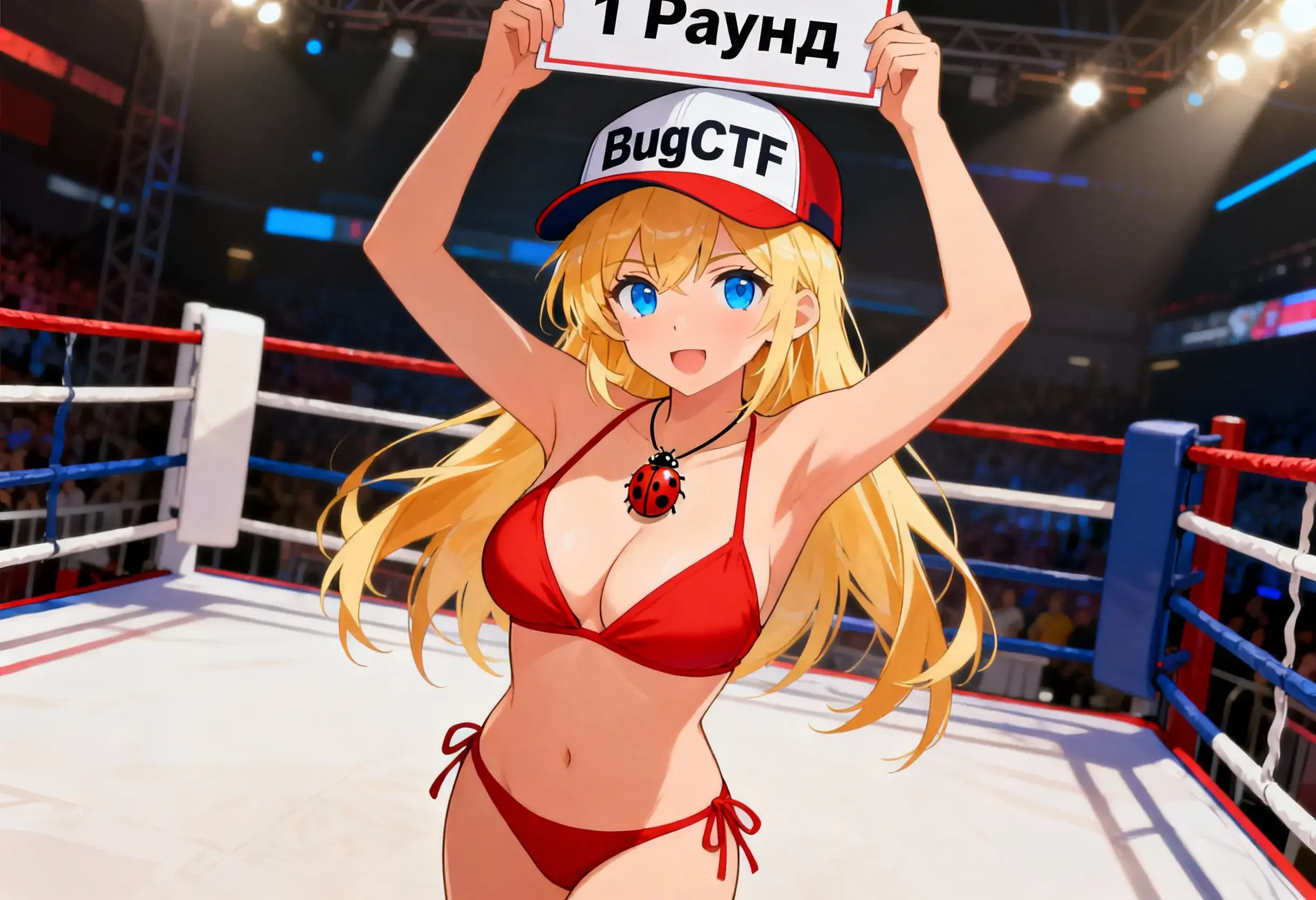 Пикси на ринге, в бикини