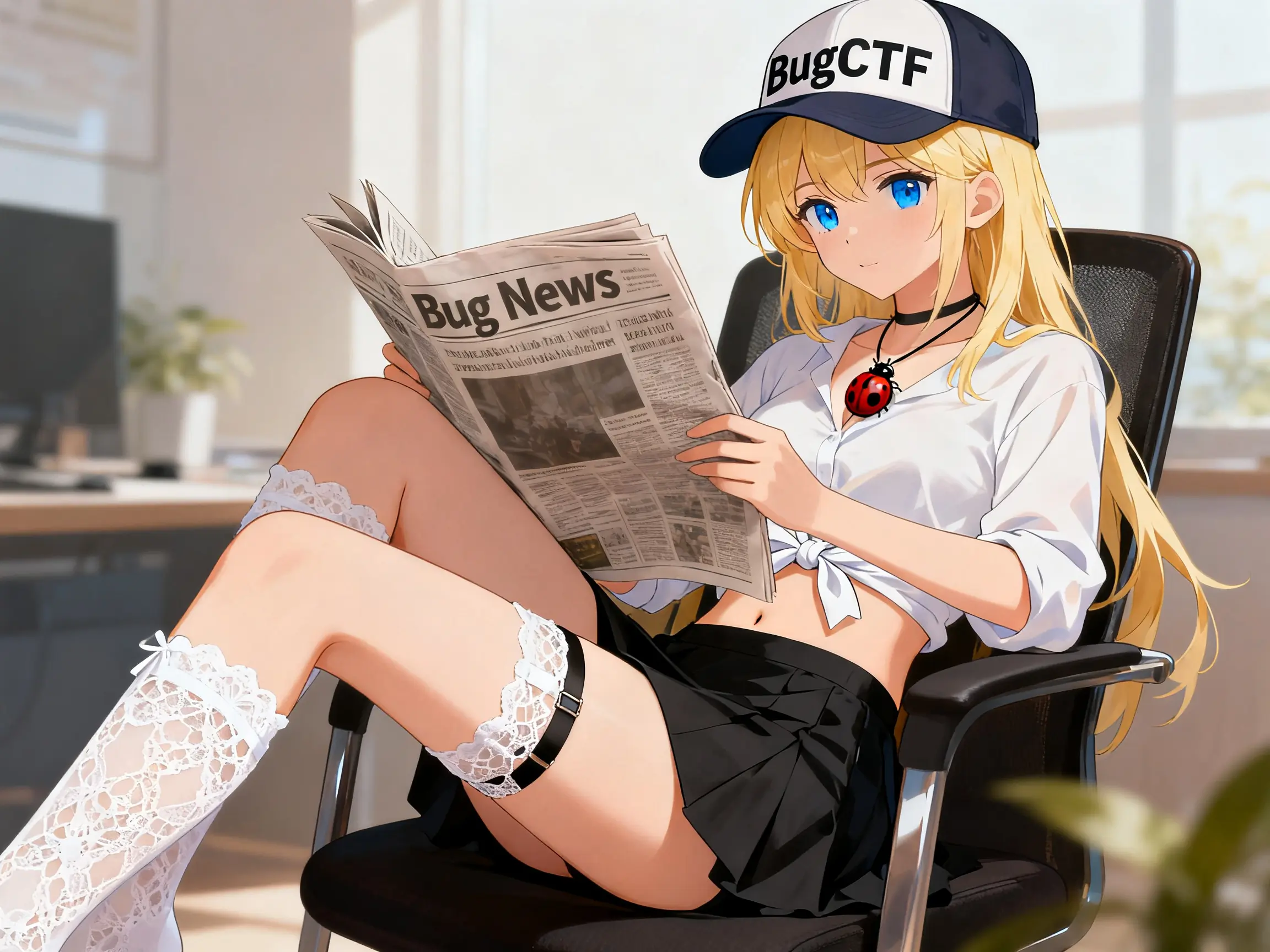 Пикси с газетой