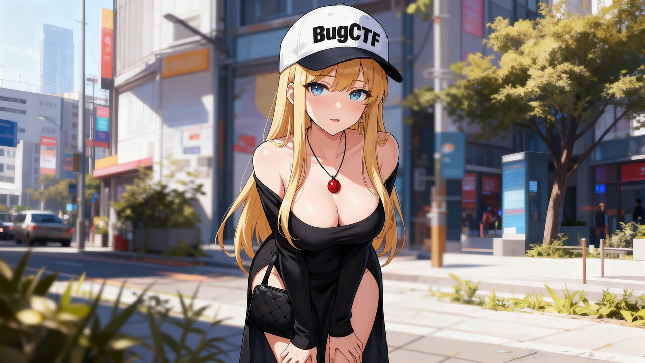 Пикси в черном платье в городе: обои для компьютера с аниме девушкой Пикси